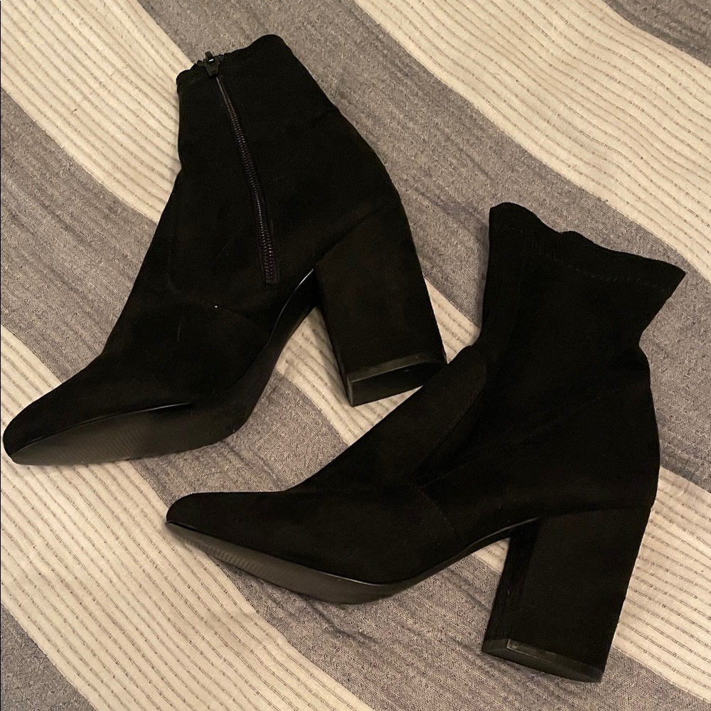 Suede Black Ankle Boots